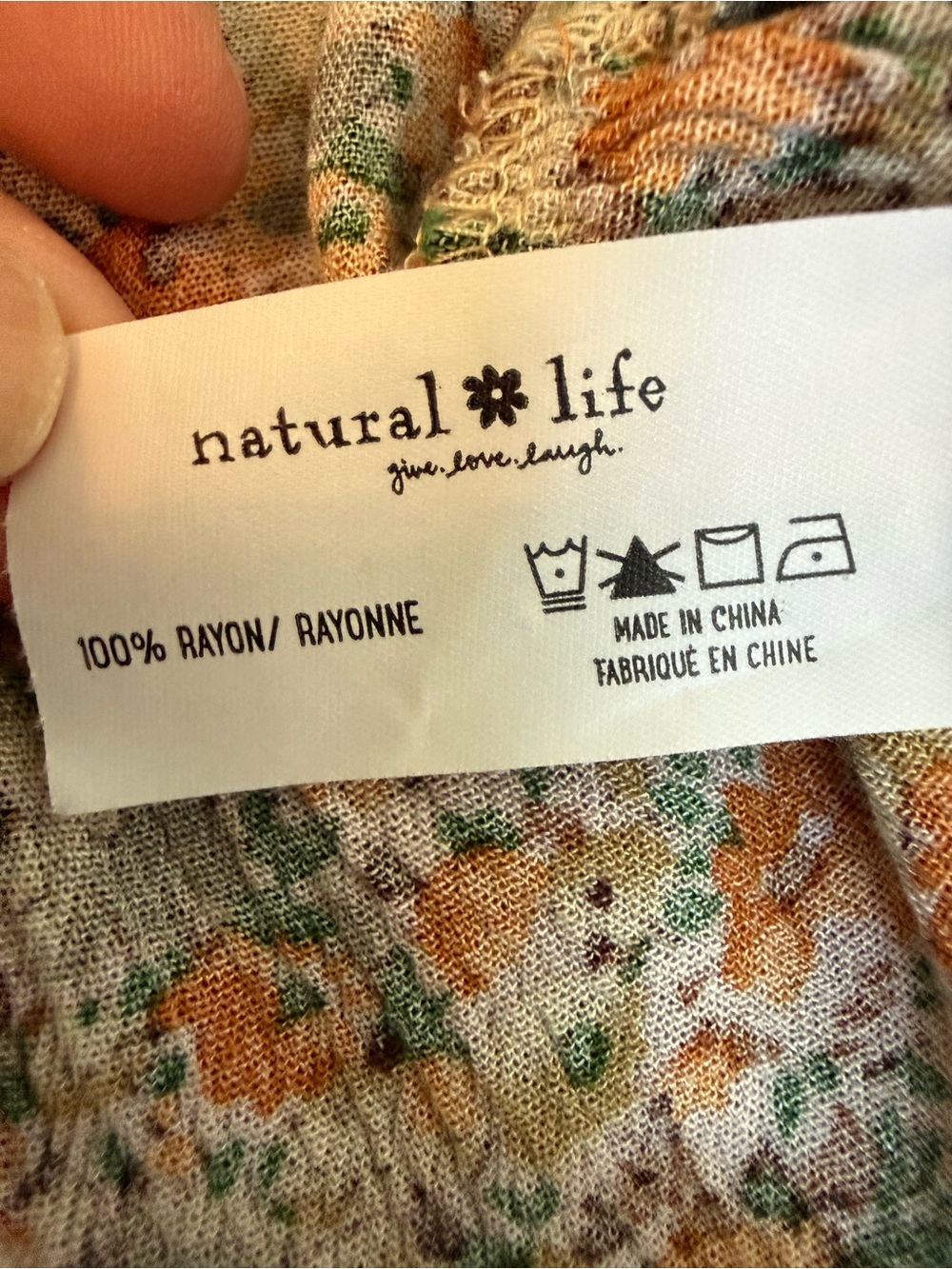 NATURAL LIFE Evangeline Orange and Cream Floral Maxi Dress sz M - Picture 10 of 10